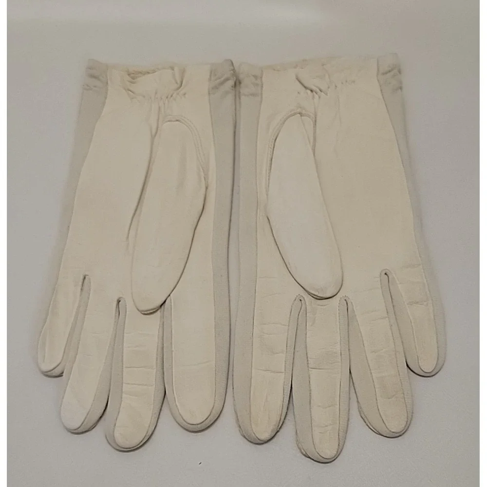 Vintage Never Worn White Genuine Deerskin Leather Gloves Washable‎